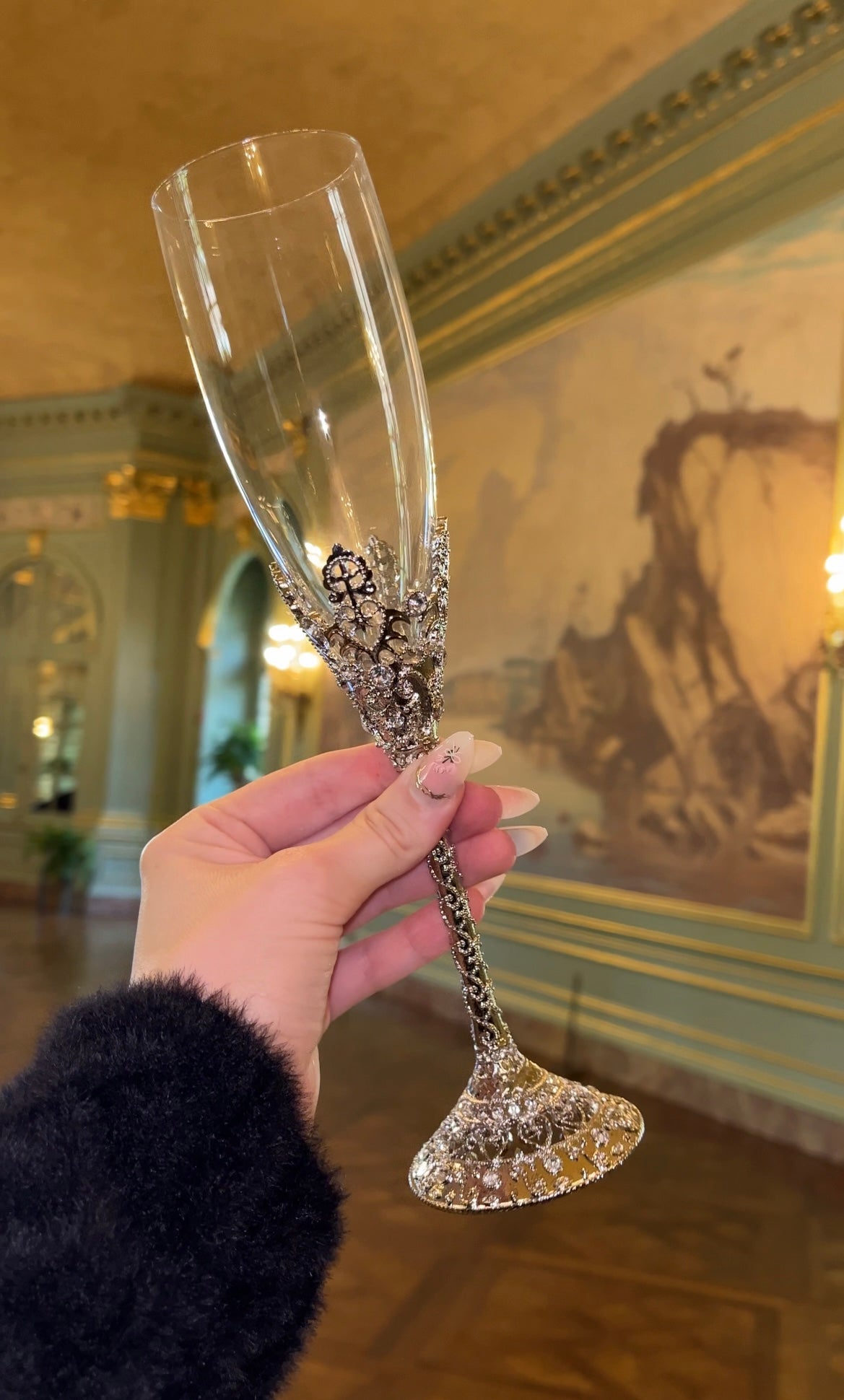 Princess Rhinestone Champagne Glass