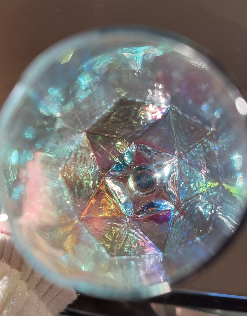 Iridescent Rhinestone Chrome Glass