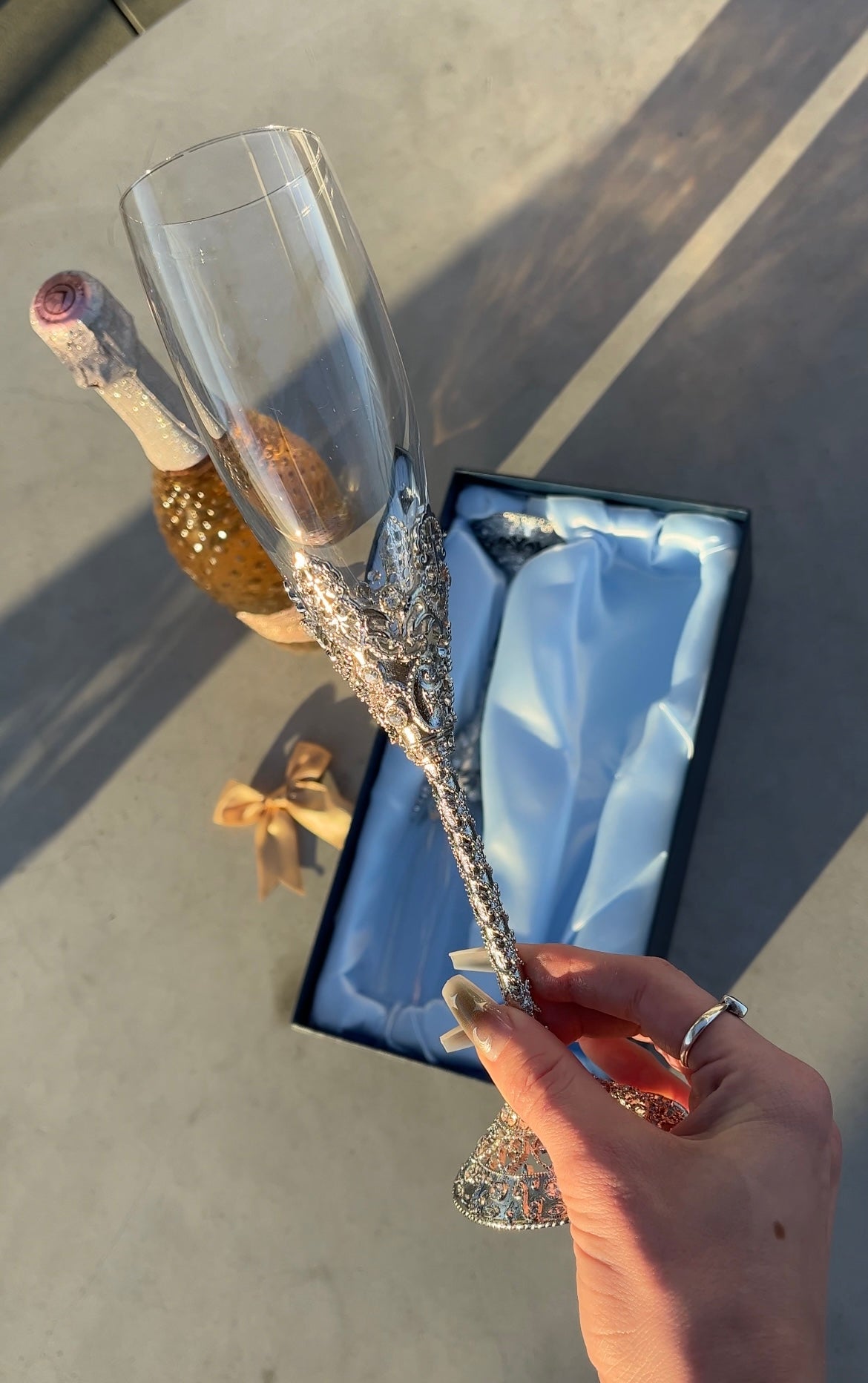 Princess Rhinestone Champagne Glass