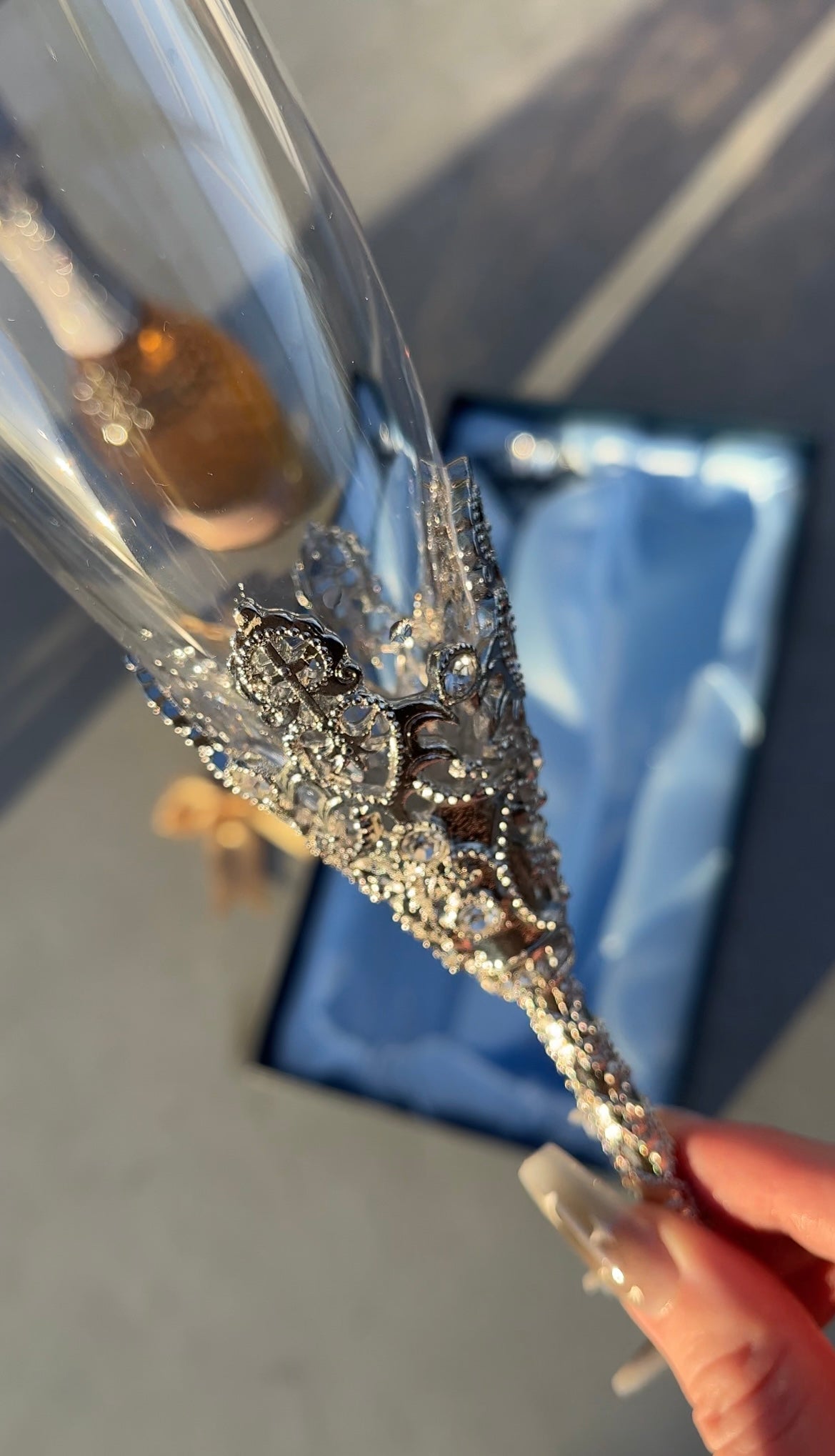Princess Rhinestone Champagne Glass