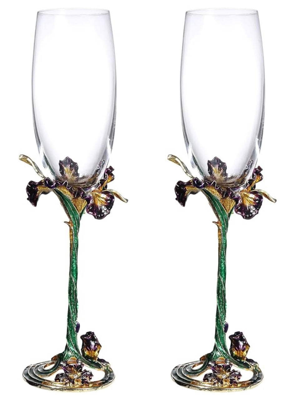 Flower Metal Champagne Glass (Set of 2)