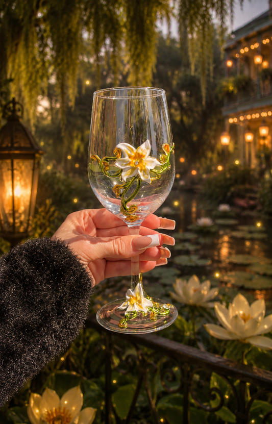 Tiana's Garden Wine Glass