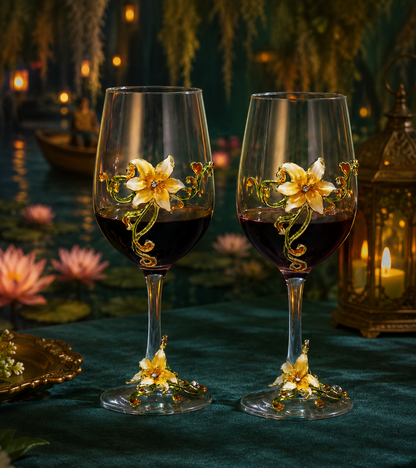 Tiana's Garden Wine Glass