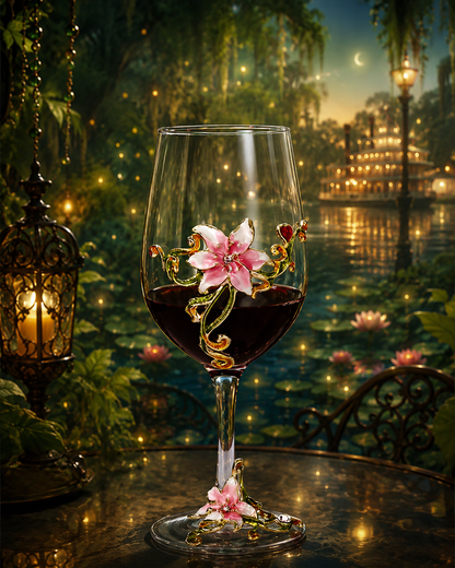 Tiana's Garden Wine Glass