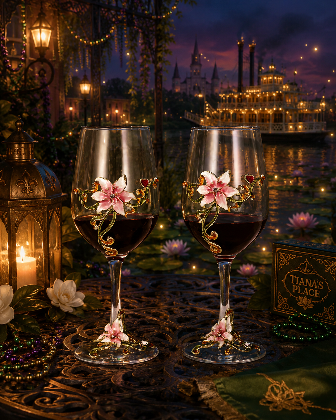 Tiana's Garden Wine Glass