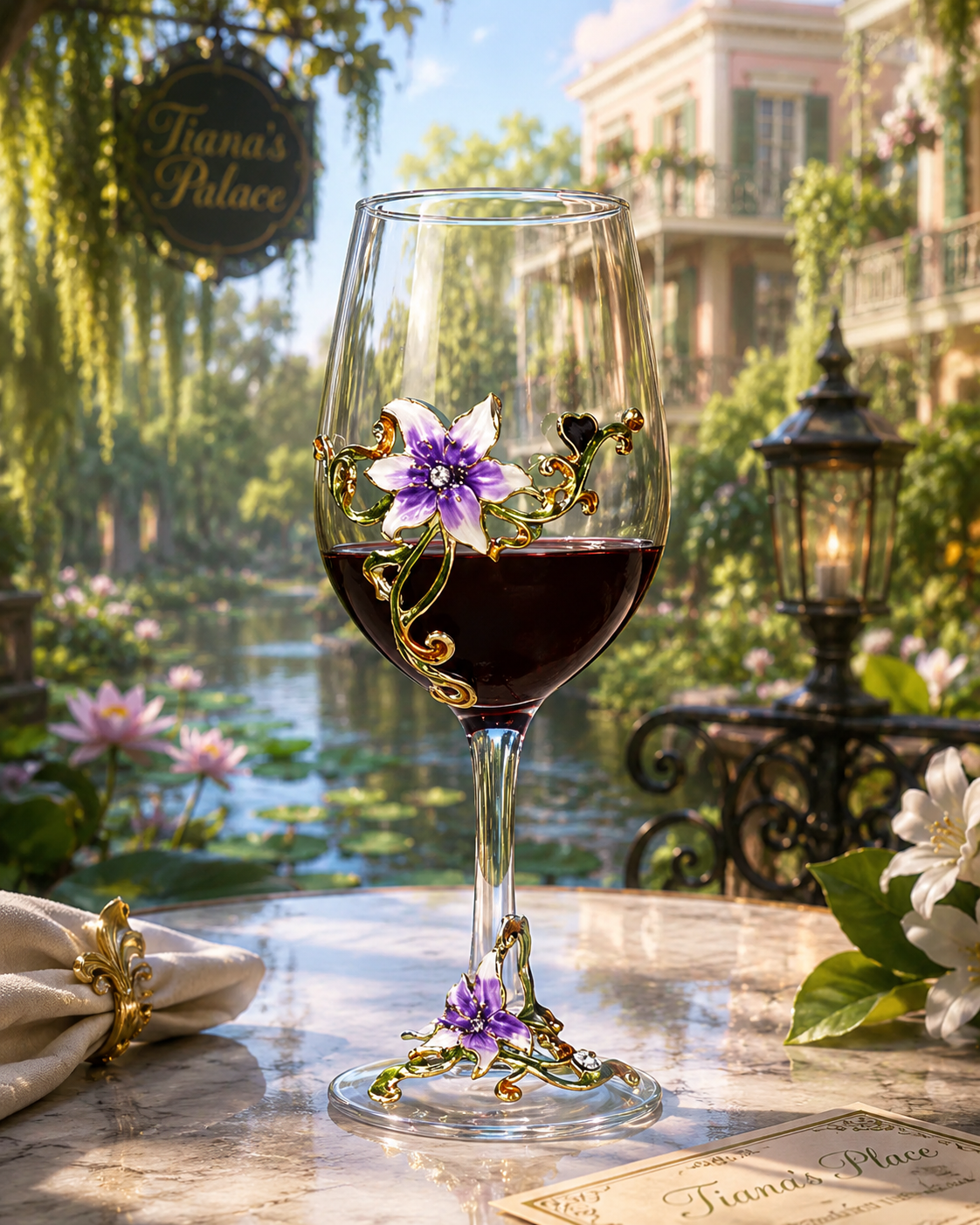 Tiana's Garden Wine Glass