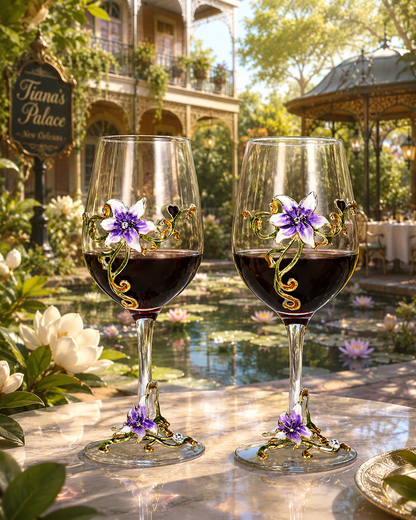 Tiana's Garden Wine Glass