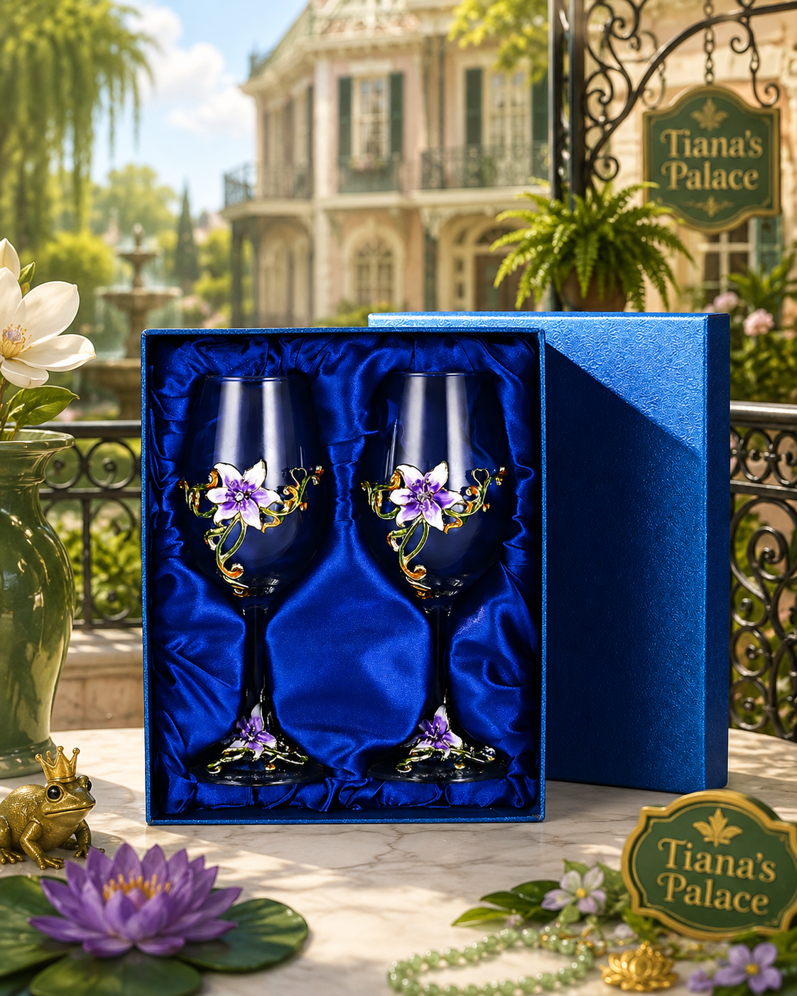 Tiana's Garden Wine Glass