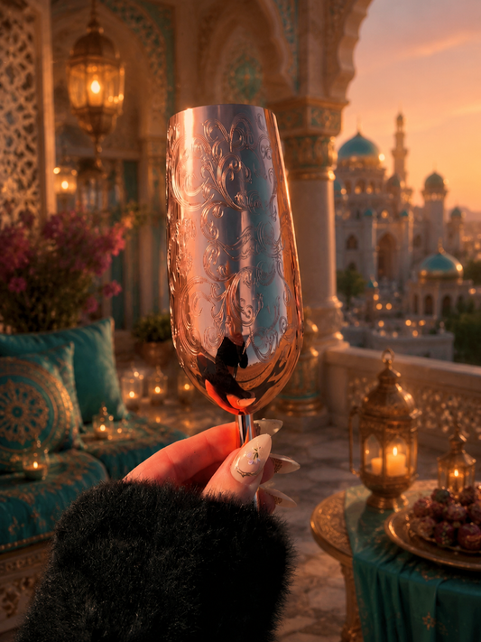 Jasmine's Etched Copper Champagne Flute