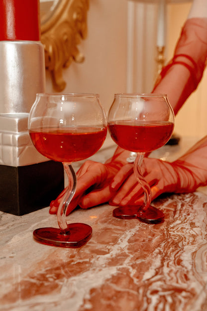Queen of Hearts Wine Glass