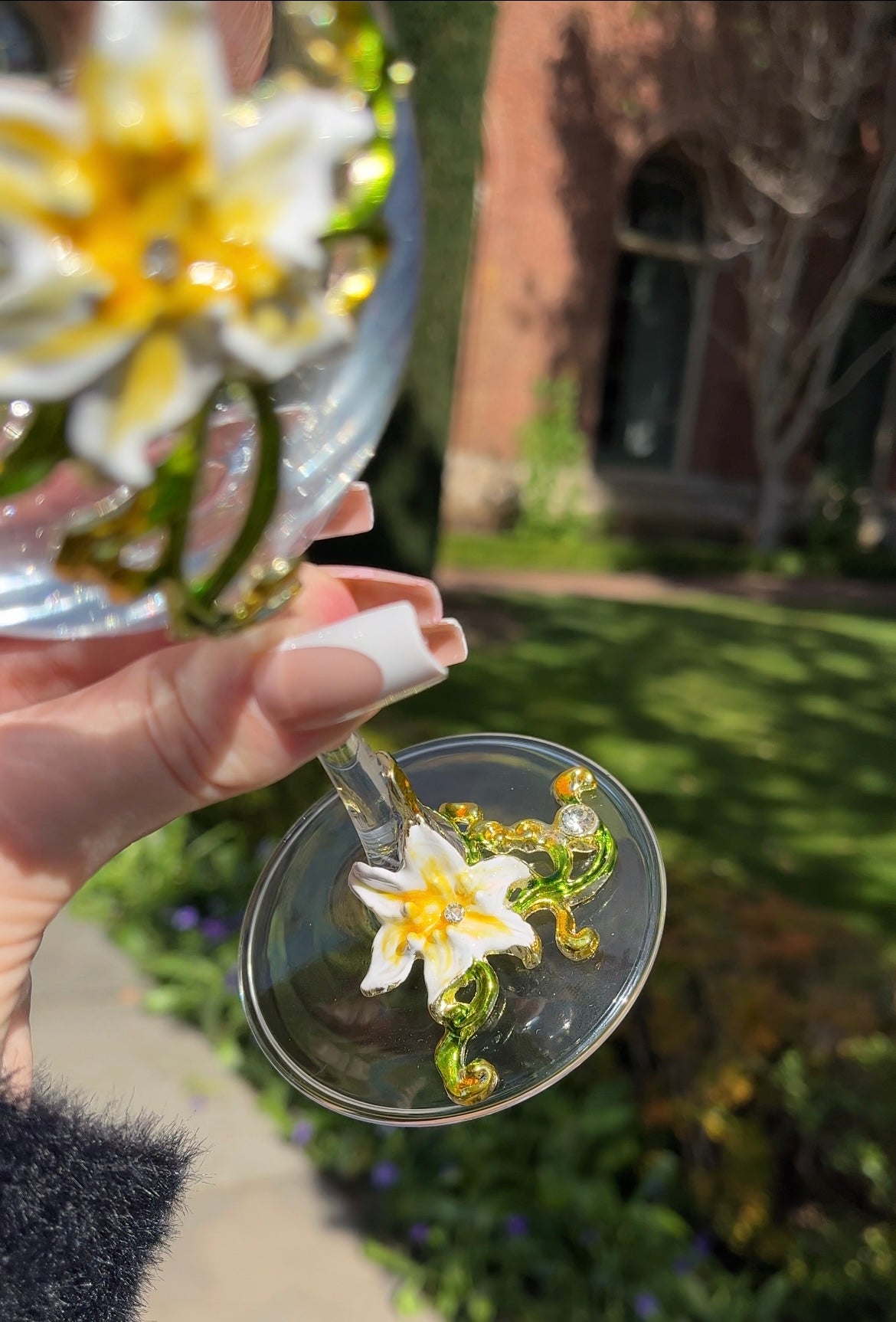 Floral Garden Wine Glass