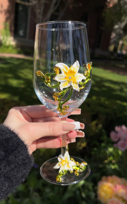 Tiana's Garden Wine Glass