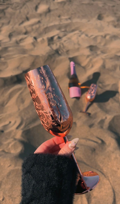 Jasmine's Etched Copper Champagne Flute