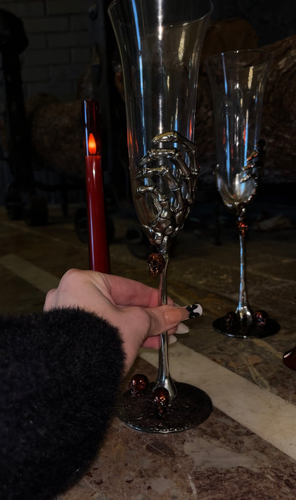 Mother Gothel's Skeleton Champagne Glass