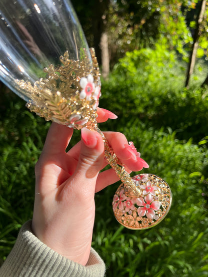 Aurora's Gold Engraved Champagne Glass