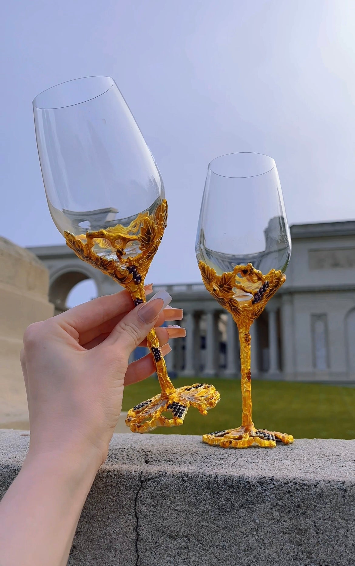 Gold Leaf Wine Glass