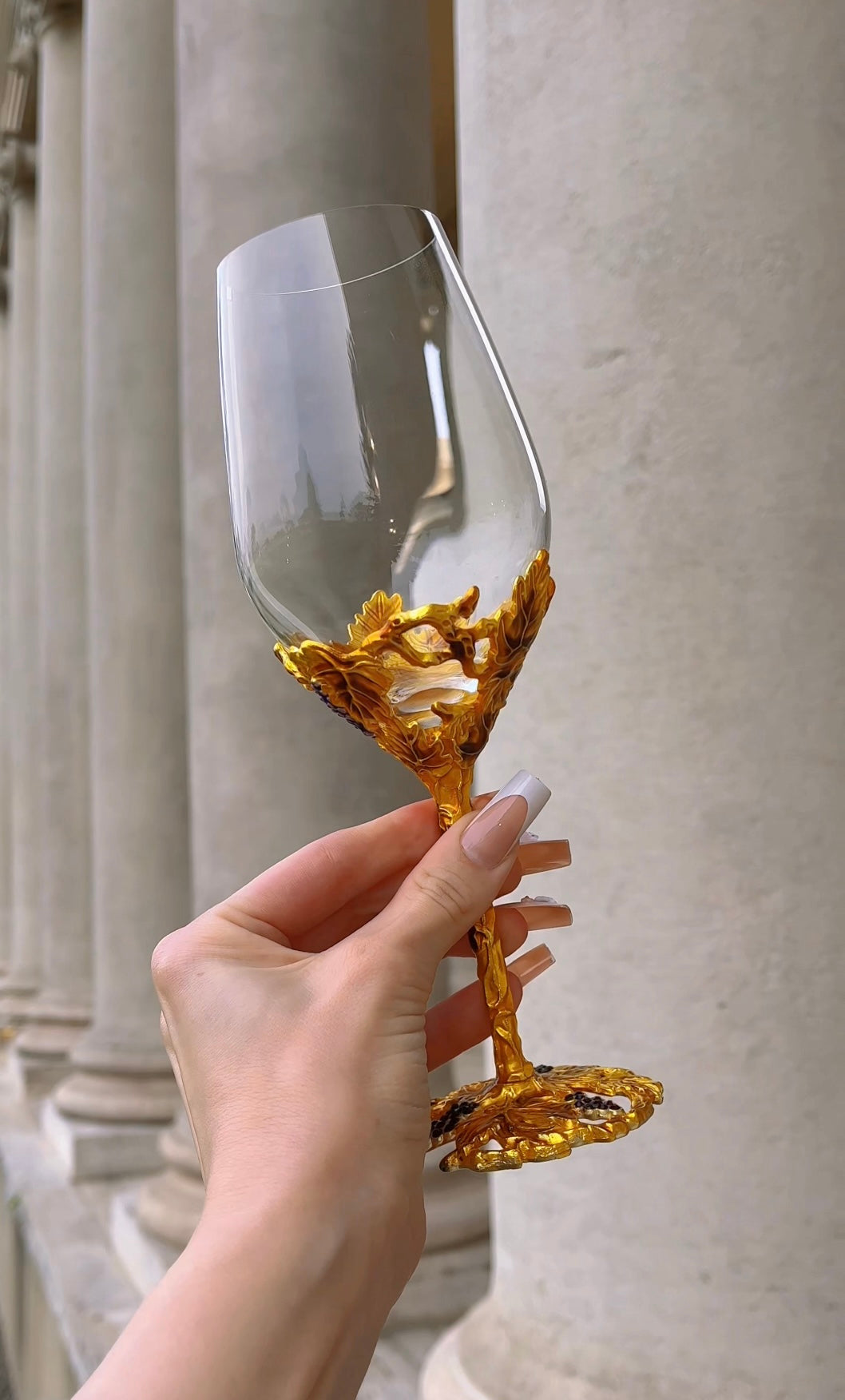 Gold Leaf Wine Glass