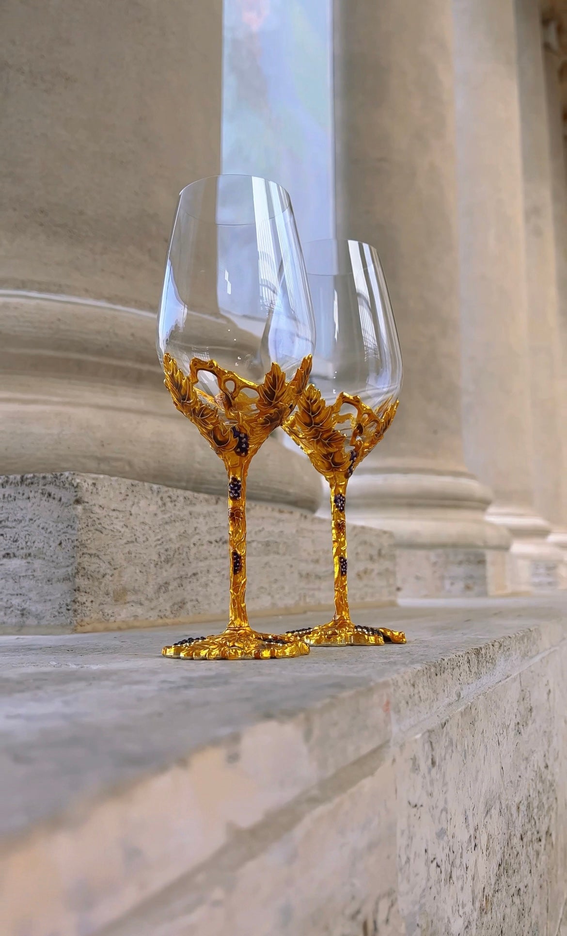 Gold Leaf Wine Glass