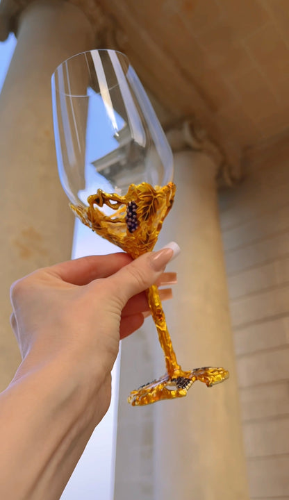 Megara's Gold Leaf Wine Glass