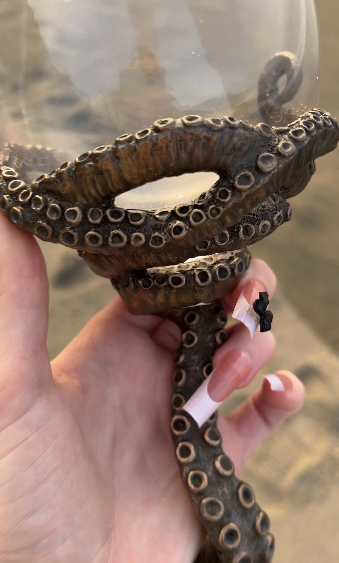 Chrome Octopus Wine Glass