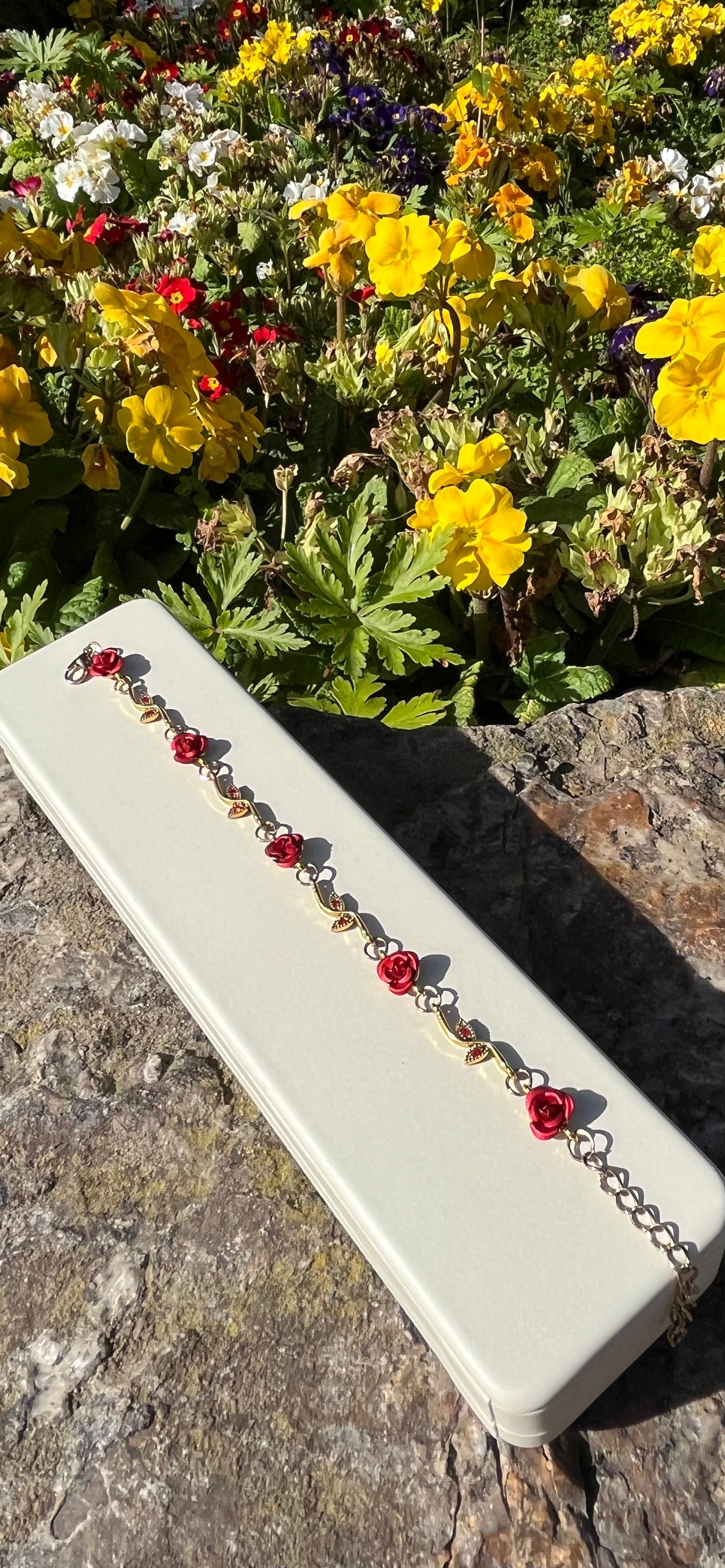 Ruby Rose Petal Bracelet