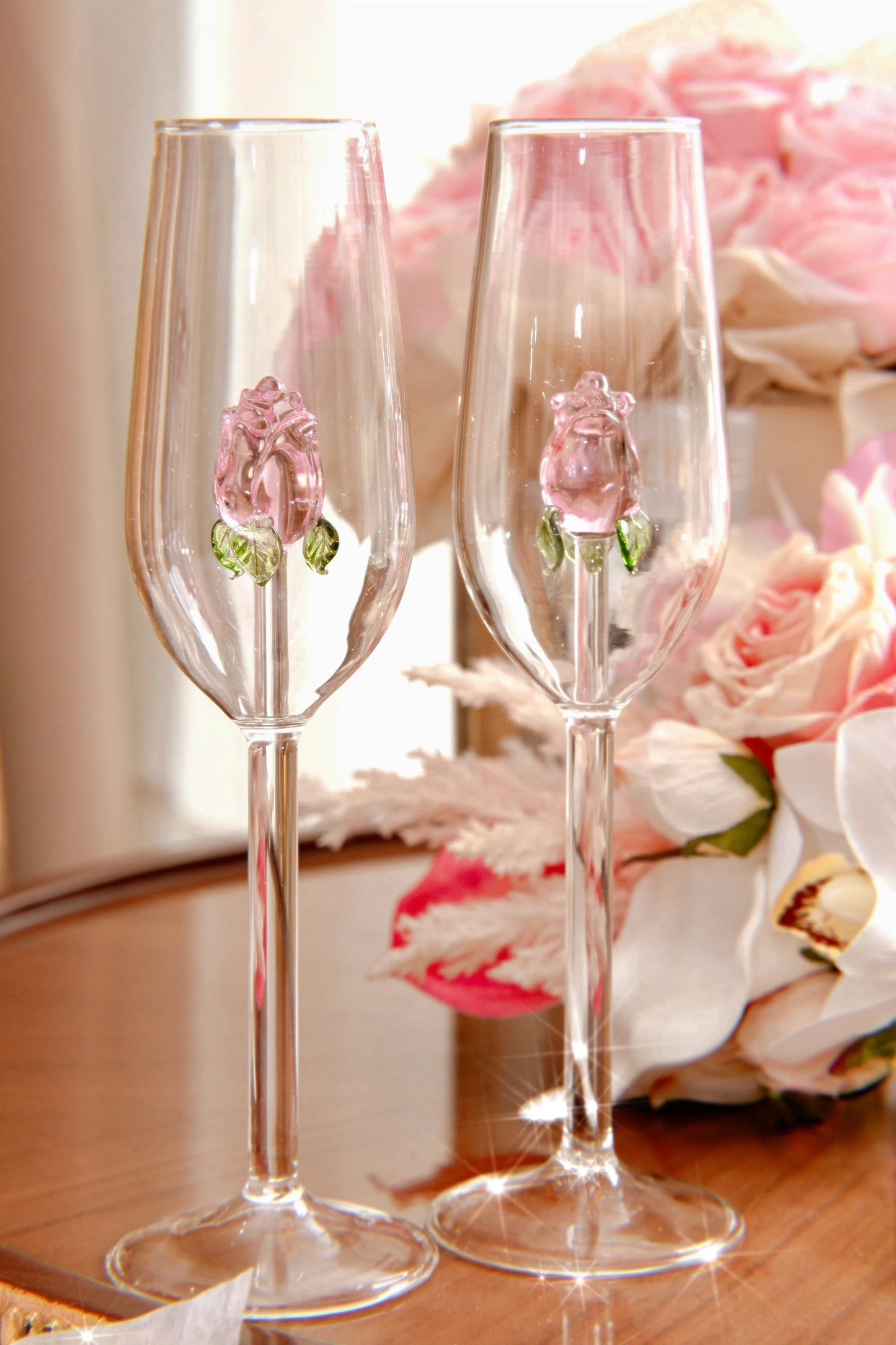 Crystal Rose Garden Champagne Glass