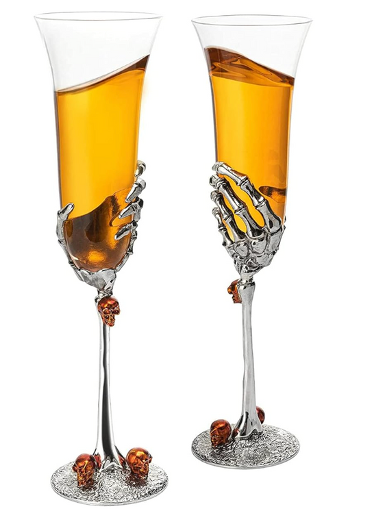 Silver Skeleton Champagne Glass