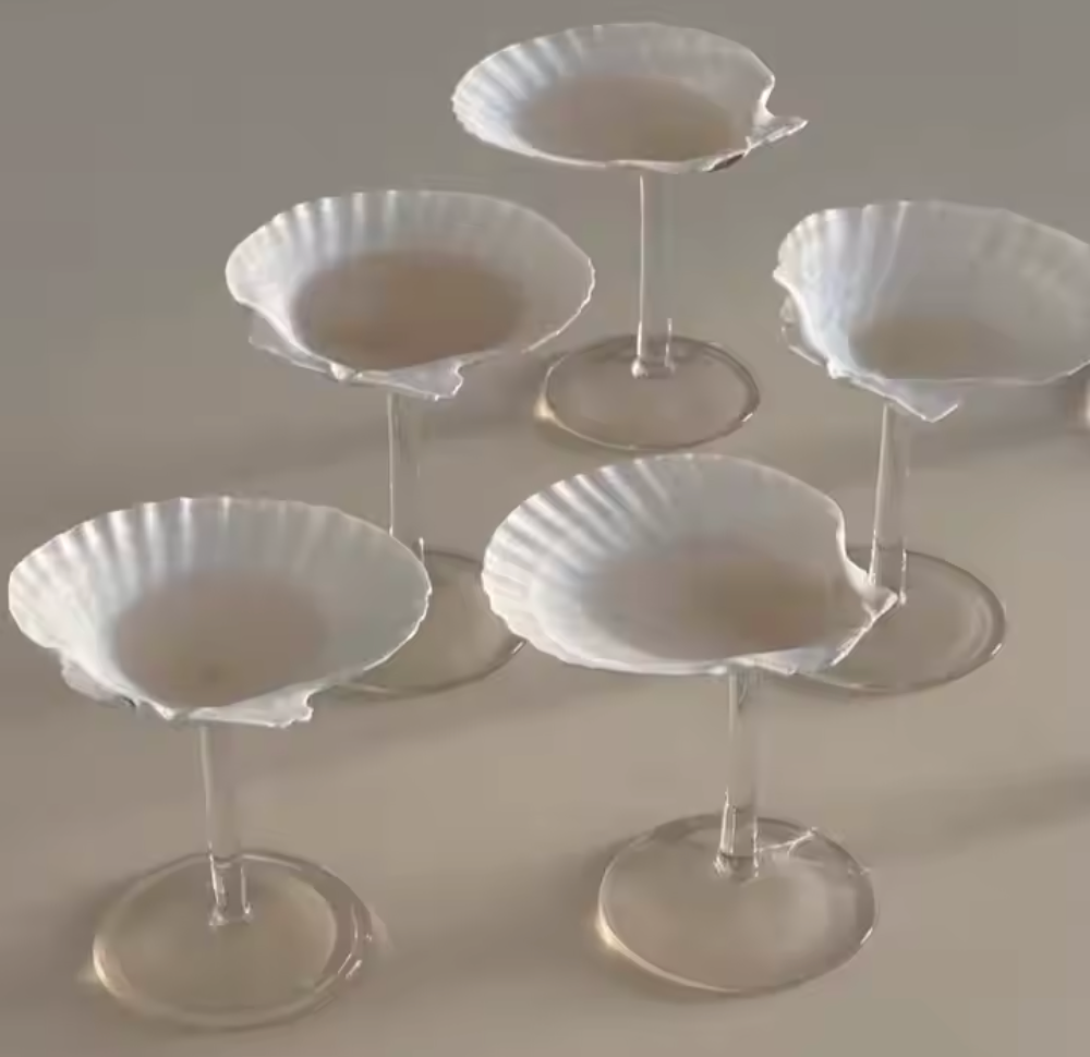 Flat Shell Martini Glass