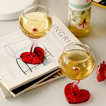 Queen of Hearts Wine Glass