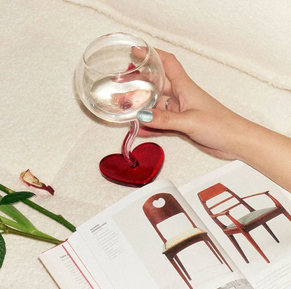 Queen of Hearts Wine Glass