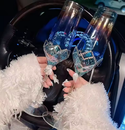 Elsa's Iridescent Rhinestone Chrome Glass