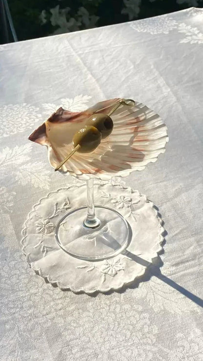 Mermaid Flat Shell Martini Glass