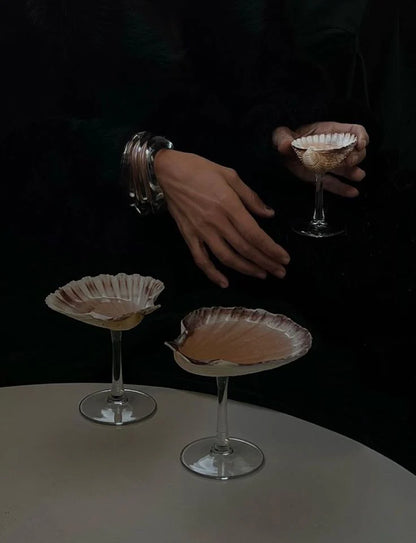 Mermaid Flat Shell Martini Glass